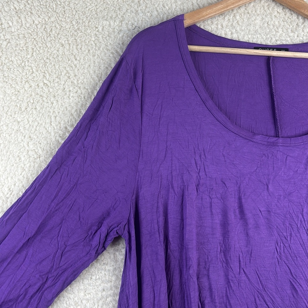 Nwot Ouges Womens Purple Lace Trim Long Sleeve Hi… - image 4